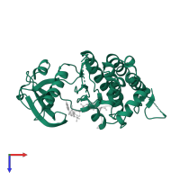 Ephrin type-A receptor 3 in PDB entry 3fxx, assembly 1, top view.
