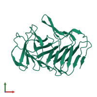 PDB entry 3fy3 coloured by chain, front view.