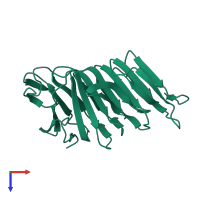 PDB entry 3fy3 coloured by chain, top view.