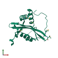 PDB entry 3fyn coloured by chain, front view.