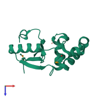 PDB entry 3fz4 coloured by chain, top view.