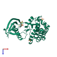 PDB 3fzp coloured by chain and viewed from the top.