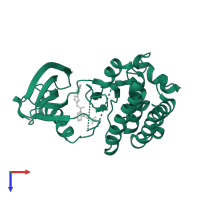 Protein-tyrosine kinase 2-beta in PDB entry 3fzt, assembly 1, top view.