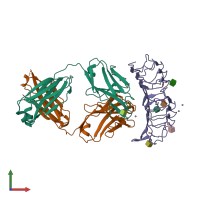 PDB entry 3g04 coloured by chain, front view.
