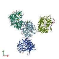 PDB entry 3g0c coloured by chain, front view.