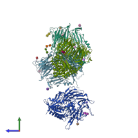 PDB entry 3g0c coloured by chain, side view.