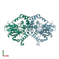 PDB entry 3g0i coloured by chain, front view.