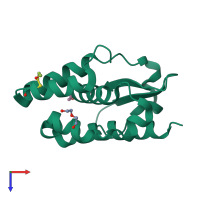 PDB entry 3g0m coloured by chain, top view.