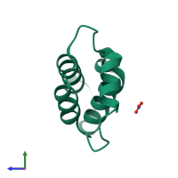 PDB entry 3g0v coloured by chain, side view.