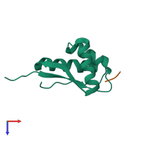 PDB entry 3g19 coloured by chain, top view.
