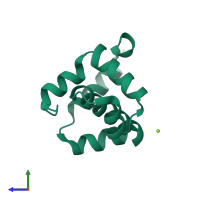 PDB entry 3g1c coloured by chain, side view.