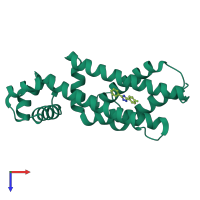 PDB entry 3g1l coloured by chain, top view.