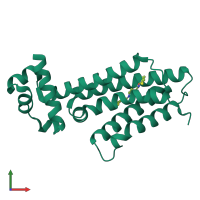 PDB entry 3g1m coloured by chain, front view.