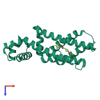 PDB entry 3g1o coloured by chain, top view.