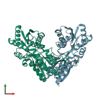 PDB entry 3g1w coloured by chain, front view.