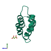 PDB entry 3g26 coloured by chain, side view.