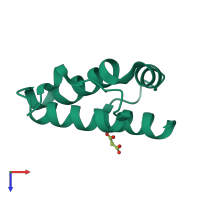 PDB entry 3g26 coloured by chain, top view.