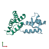 PDB entry 3g29 coloured by chain, front view.