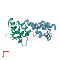 PDB entry 3g29 coloured by chain, top view.