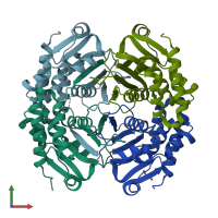 PDB entry 3g2e coloured by chain, front view.