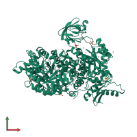 Homo dimeric assembly 2 of PDB entry 3g2g coloured by chemically distinct molecules, front view.