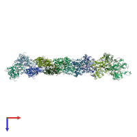 PDB entry 3g37 coloured by chain, top view.