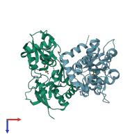 PDB entry 3g3h coloured by chain, top view.