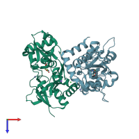 PDB entry 3g3i coloured by chain, top view.