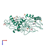 PDB entry 3g3l coloured by chain, top view.