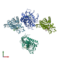 PDB entry 3g42 coloured by chain, front view.