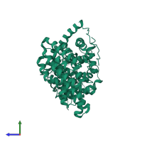(+)-delta-cadinene synthase isozyme XC1 in PDB entry 3g4d, assembly 2, side view.