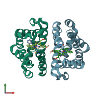PDB entry 3g53 coloured by chain, front view.
