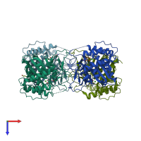 PDB entry 3g5i coloured by chain, top view.
