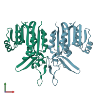 PDB entry 3g5l coloured by chain, front view.
