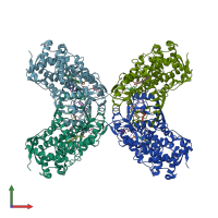 PDB entry 3g5n coloured by chain, front view.