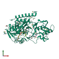 PDB entry 3g5s coloured by chain, front view.