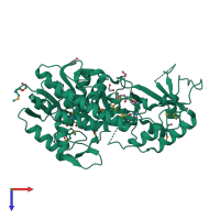 PDB entry 3g5s coloured by chain, top view.