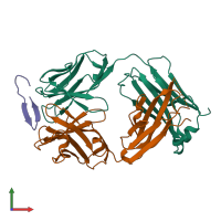 PDB entry 3g5y coloured by chain, front view.