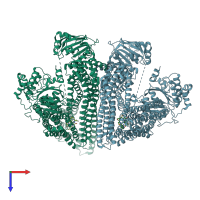 PDB entry 3g60 coloured by chain, top view.