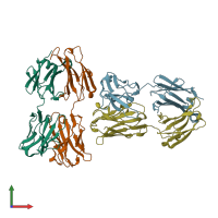 PDB entry 3g6a coloured by chain, front view.