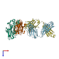 PDB entry 3g6a coloured by chain, top view.