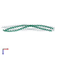 PDB entry 3g6b coloured by chain, top view.