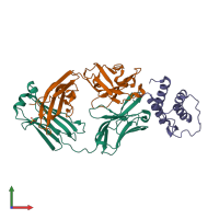 PDB entry 3g6d coloured by chain, front view.