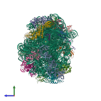 PDB entry 3g6e coloured by chain, side view.