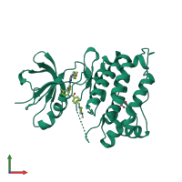 Monomeric assembly 1 of PDB entry 3g6g coloured by chemically distinct molecules, front view.