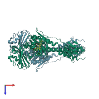 PDB entry 3g6o coloured by chain, top view.