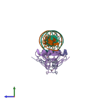 PDB entry 3g6p coloured by chain, side view.