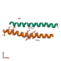 PDB entry 3g7a coloured by chain, front view.