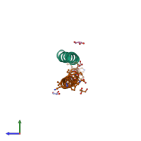 PDB entry 3g7a coloured by chain, side view.