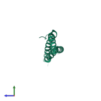 PDB entry 3g7c coloured by chain, side view.